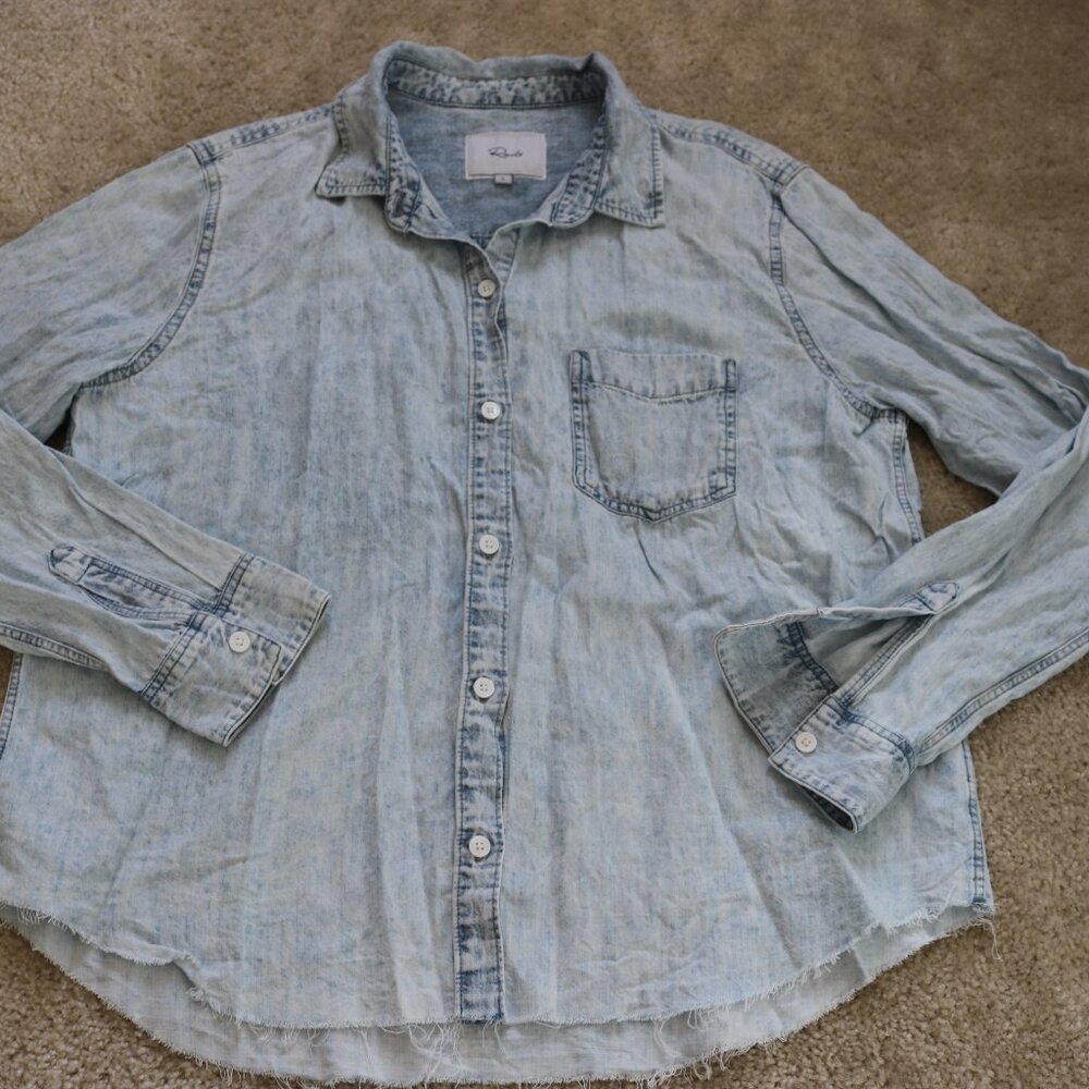 Rails Light Wash Chambray Button-Up Shirt